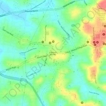 Mapa topográfico Chevayur, altitud, relieve