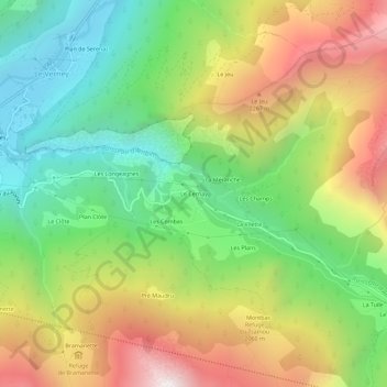 Mapa topográfico Le Cernay, altitud, relieve