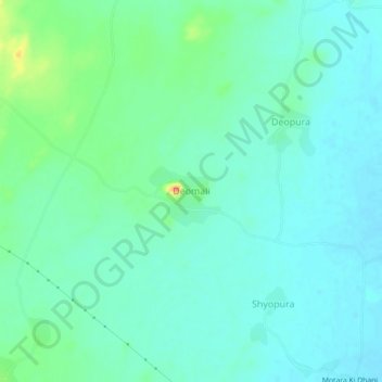 Mapa topográfico Deomali, altitud, relieve