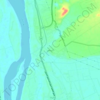 Mapa topográfico El Matmar, altitud, relieve