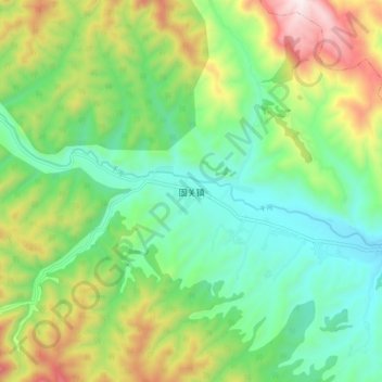 Mapa topográfico Guguan, altitud, relieve