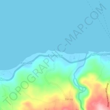 Mapa topográfico Esperanza, altitud, relieve