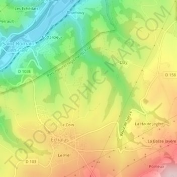 Mapa topográfico Mézère, altitud, relieve