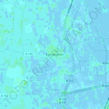 Mapa topográfico Esenshamm, altitud, relieve