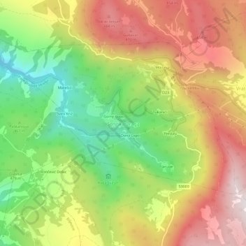 Mapa topográfico Senjska Draga, altitud, relieve