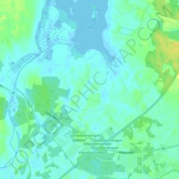 Mapa topográfico Bredarholm, altitud, relieve