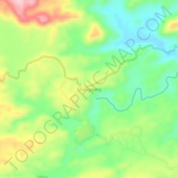 Mapa topográfico Shangpung, altitud, relieve