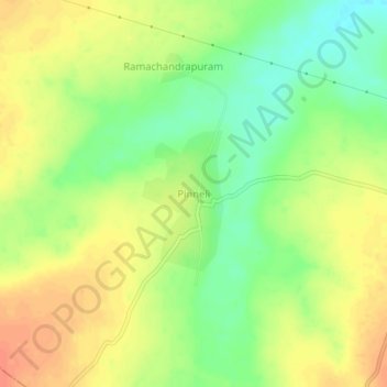Mapa topográfico Pinneli, altitud, relieve
