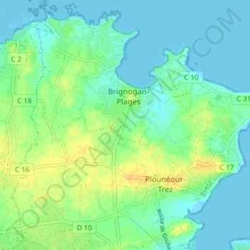 Mapa topográfico Balanogan, altitud, relieve