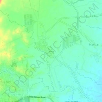 Mapa topográfico Lawy, altitud, relieve
