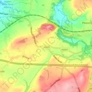 Mapa topográfico Riley Green, altitud, relieve