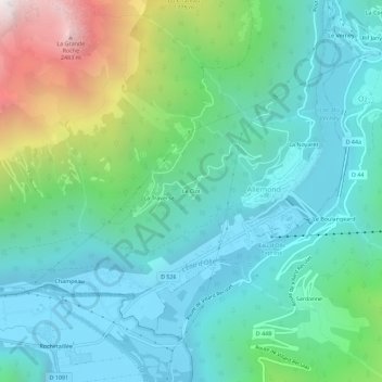 Mapa topográfico Le Clot, altitud, relieve