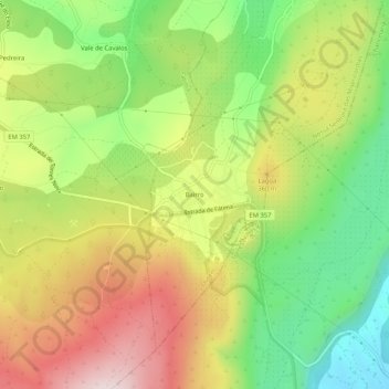Mapa topográfico Bairro, altitud, relieve