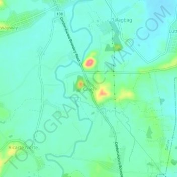 Mapa topográfico Cajel, altitud, relieve