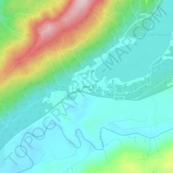 Mapa topográfico Beaver, altitud, relieve