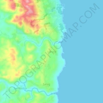 Mapa topográfico Lib-og, altitud, relieve