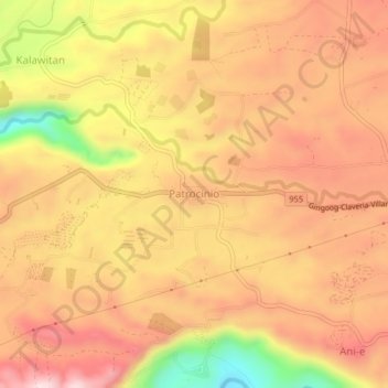 Mapa topográfico Patrocinio, altitud, relieve