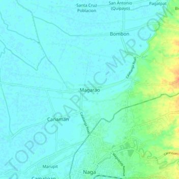 Mapa topográfico Magarao, altitud, relieve