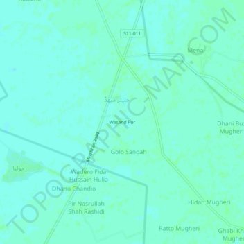 Mapa topográfico Wasand Pur, altitud, relieve