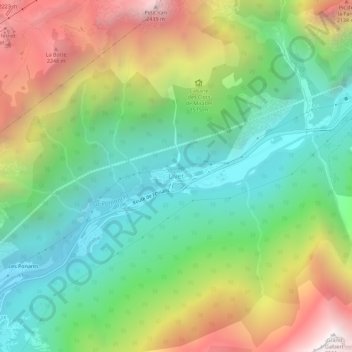 Mapa topográfico Livet, altitud, relieve