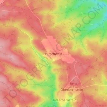 Mapa topográfico Hirschwald, altitud, relieve