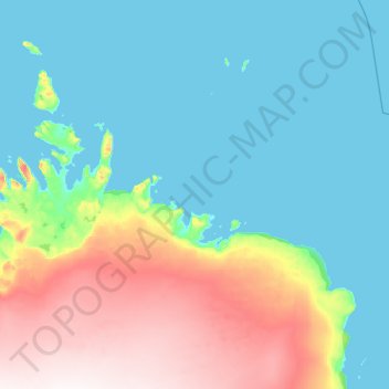 Mapa topográfico Boeckøya, altitud, relieve