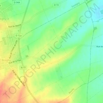 Mapa topográfico Le Vallon Fourré, altitud, relieve