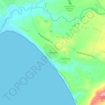 Mapa topográfico Zingarello, altitud, relieve