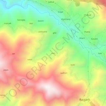 Mapa topográfico neri, altitud, relieve