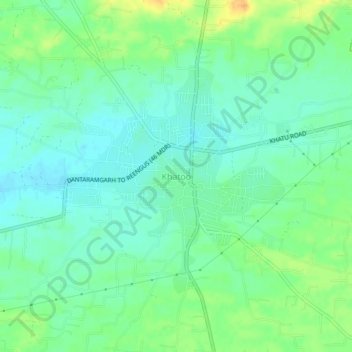 Mapa topográfico Khatoo, altitud, relieve