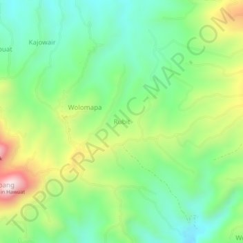 Mapa topográfico Rubit, altitud, relieve