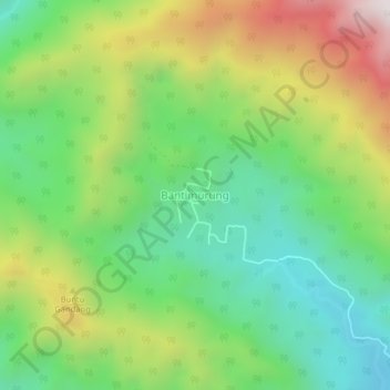 Mapa topográfico Bantimurung, altitud, relieve