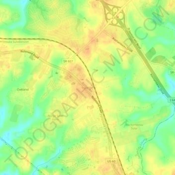 Mapa topográfico Norge, altitud, relieve