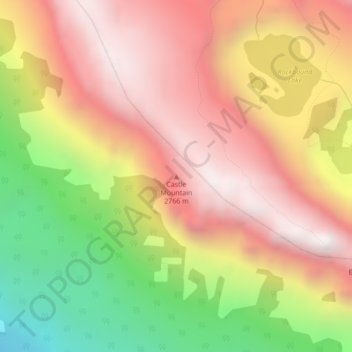 Mapa topográfico Castle Mountain, altitud, relieve