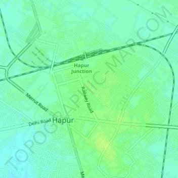 Mapa topográfico Rajender Nagar, altitud, relieve