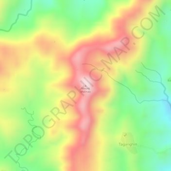 Mapa topográfico Mount Malinao, altitud, relieve