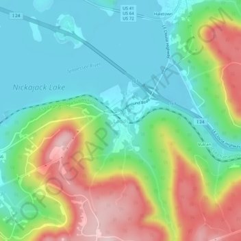 Mapa topográfico Ladds, altitud, relieve