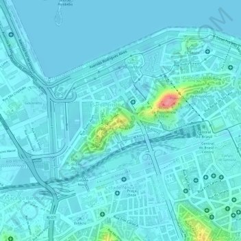 Mapa topográfico Morro do Pinto, altitud, relieve