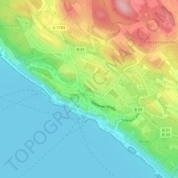 Mapa topográfico Friedrichshöhe, altitud, relieve