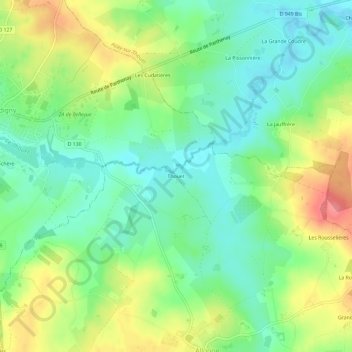Mapa topográfico Thouet, altitud, relieve