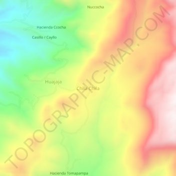 Mapa topográfico Chila Chila, altitud, relieve