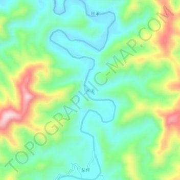 Mapa topográfico Muxi, altitud, relieve