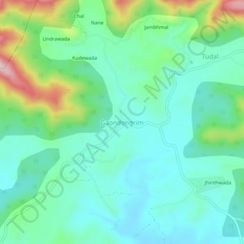 Mapa topográfico Gaondongrim, altitud, relieve