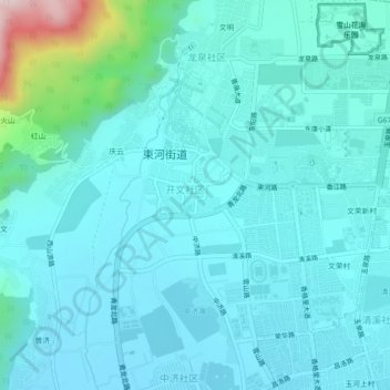Mapa topográfico Ronghua, altitud, relieve