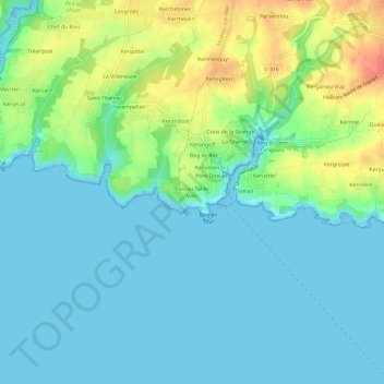 Mapa topográfico Parcou Tal Ar Vilin, altitud, relieve