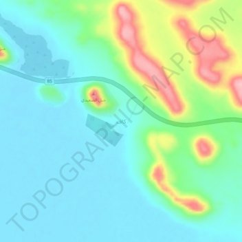 Mapa topográfico Kaf, altitud, relieve