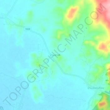 Mapa topográfico Ban Saraphi, altitud, relieve