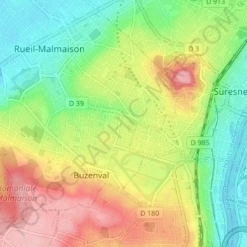 Mapa topográfico Résidence la Lutèce, altitud, relieve