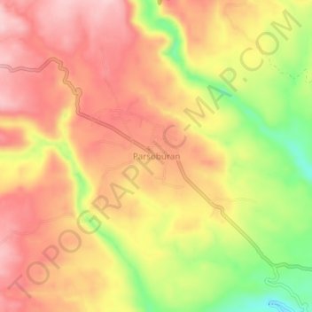Mapa topográfico Parsoburan, altitud, relieve