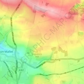 Mapa topográfico Bodden, altitud, relieve